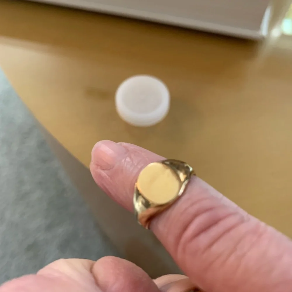 Baby 10k gold filled Gold Signet Ring - Picture 2 of 6